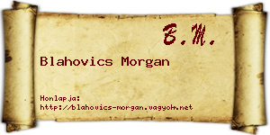 Blahovics Morgan névjegykártya